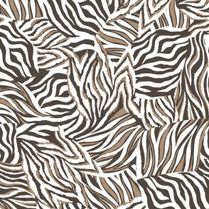 Zebra Patchwork Brown and White