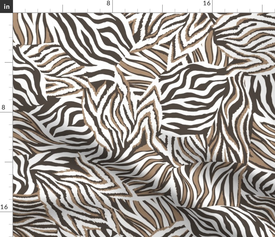 Zebra Patchwork Brown and White