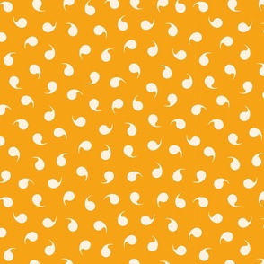 Off white swirl polka dots on yellow background coordinates with Emperor Penguins LARGE Scale