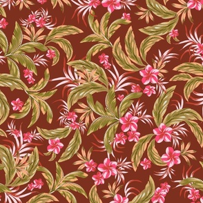 Vintage Tropical - Red Burgandy Base