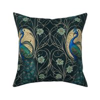 Peacock Art Nouveau Botanical