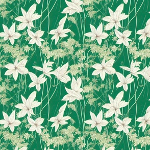 Sheele's Green Art Nouveau Botanical