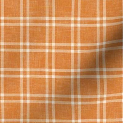 small cheerful plaid in orange linen