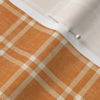 small cheerful plaid in orange linen