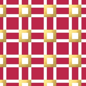 magenta white and gold squares