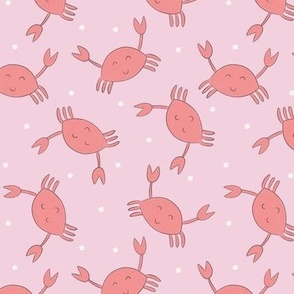 crabs on pink