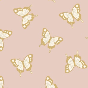 flight of the butterfly - blush pink and gold