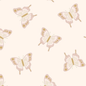 flight of the butterfly - pink and gold