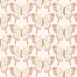 butterflies - pink and gold