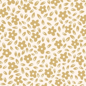  hand drawn ditsy floral - gold