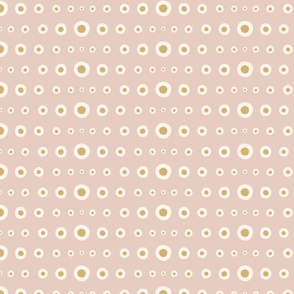 hand drawn dots - pink and gold