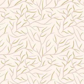 hand drawn flowing vines - pink and gold