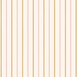 simple hand drawn vertical stripes - pink and gold