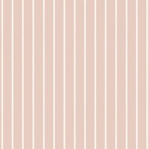 simple hand drawn vertical stripes - cream on blush pink