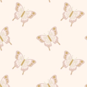dancing flight of the butterfly - pink and gold