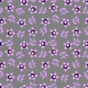 Poisonous Belladonna berries with branches in digital lavender violet on grey Extra Small scale