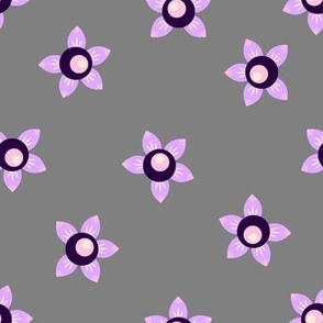 Poisonous Belladonna berries in digital lavender violet on grey Small scale