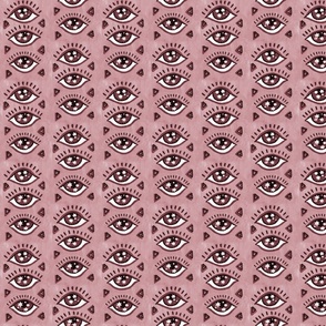 Glossy evil eyes from the Night of Fairytale in terracota mauve pink Small scale