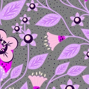 Atropa Belladonna  in digital lavender and gray Large scale