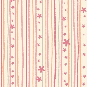 Regular scale // Stripes and Starfish // Ivory Carnation Coral // Cute Dip