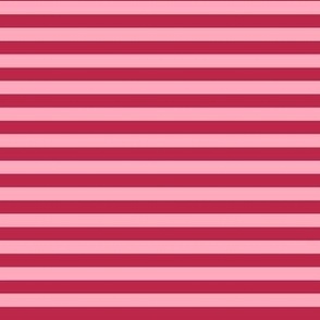 Smaller Scale Horizontal Stripes Viva Magenta and Pink