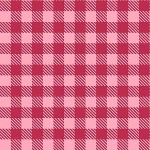 Smaller Scale Viva Magenta and Pink Gingham Checker Plaid
