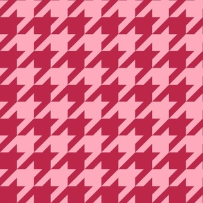 Large Scale Houndstooth Viva Magenta and Pink