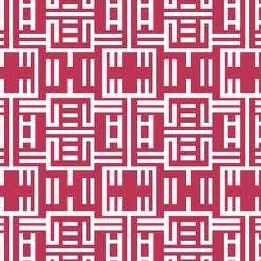 geometric chinoiserie viva magenta and white | small