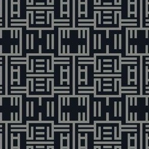 geometric chinoiserie dark gray | small