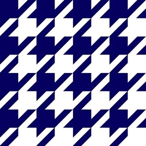 Houndstooth Dogstooth in Classic Navy and White in a  Medium Scale