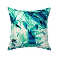 Puff Glass Abstract Effect - Large Scale Blue Teal Light