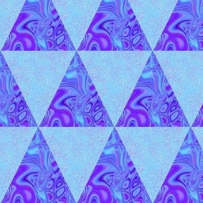 CSMC3  -  Marbled  Isosceles Triangle Dance in Purple and Blue - Basic Layout - 1 inch repeat