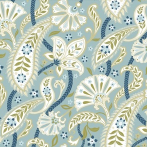 powder blue paisley pattern 2