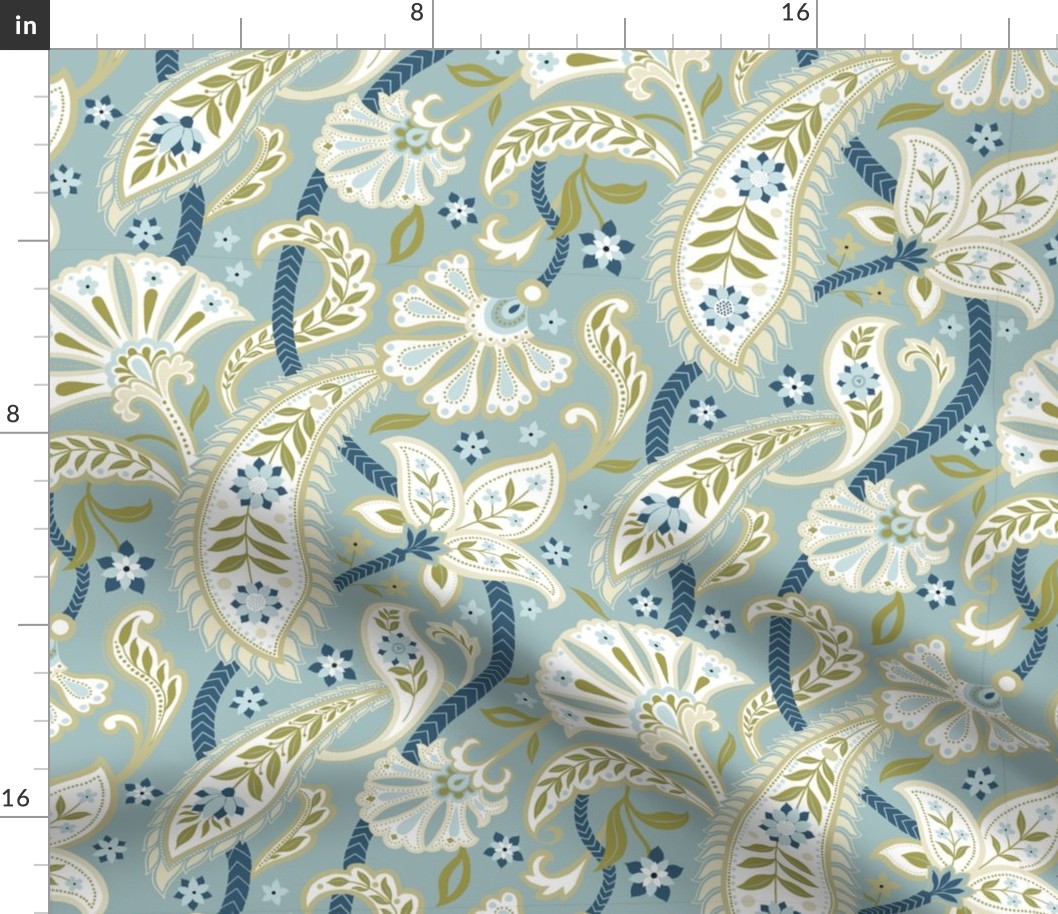 powder blue paisley pattern 2