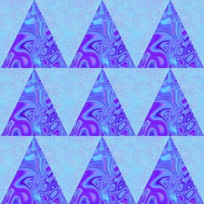 CSMC3  -  Marbled  Isosceles Triangle Dance in Purple and Blue - Half-Brick Layout - 8 inch repeat on fabric -  6 inch repeat on wallpaper