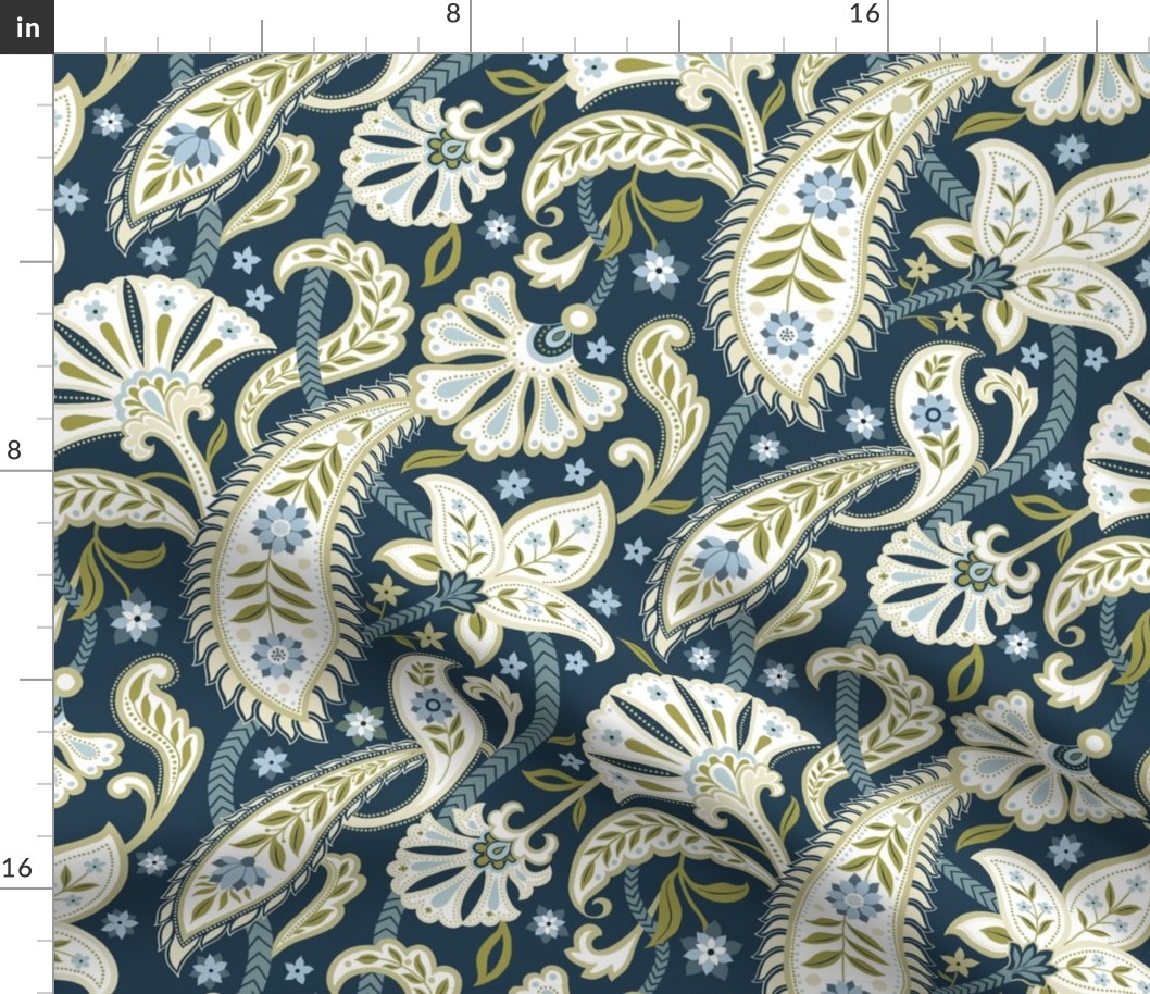 powder blue paisley pattern 3