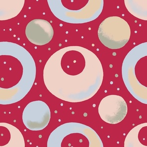 Viva magenta Mid Century Modern Circles and Spots (Pantone 2023 color of the Year)  