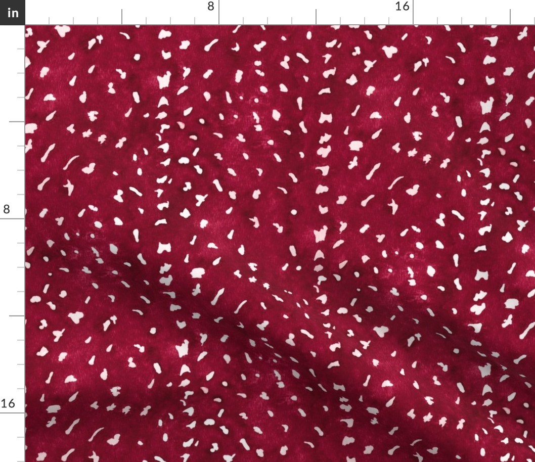 Faux Deer Hide Skin in Viva Magenta - Medium Scale - Spots Shibori Red PantoneCOTY2023 2023