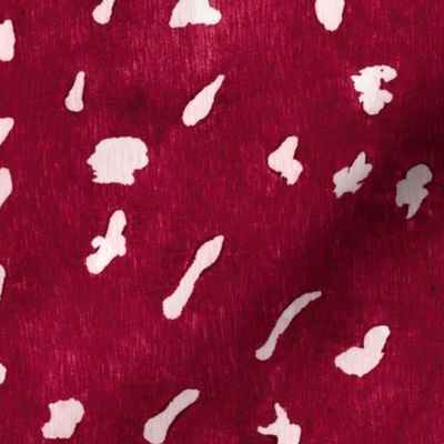 Faux Deer Hide Skin in Viva Magenta - Large Scale - Spots Shibori Red PantoneCOTY2023 2023