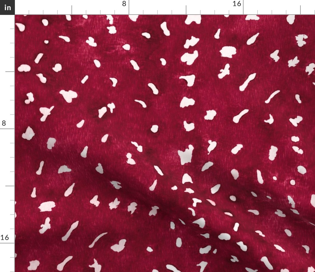 Faux Deer Hide Skin in Viva Magenta - Large Scale - Spots Shibori Red PantoneCOTY2023 2023