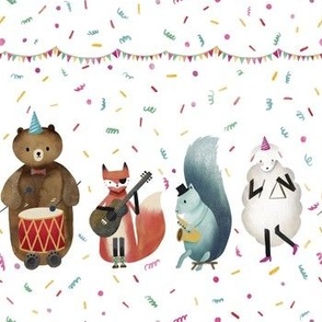 Watercolor Animal Party - Bear, Squirrel, Fox, Sheep Play music