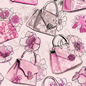 Roaring Sixties Retro Handbags Pink