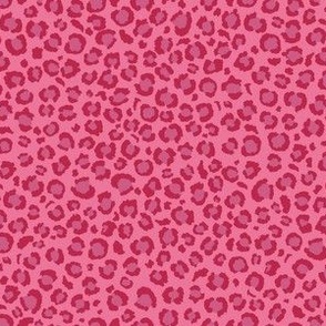 Leopard Spots Print - Medium Scale - Viva Magenta Highlight and Pinks Bright Animal Print