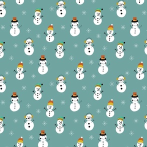 snowman in Blue 3x4