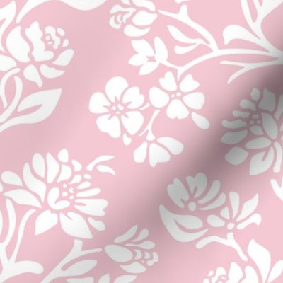 Cotton Candy pink pastel vintage florals dark