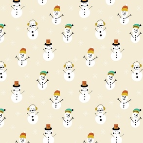 snowman in yellow 5x7