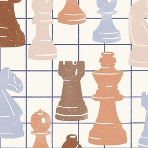Checkmate, Large - light blue & brown - Hufton Studio 