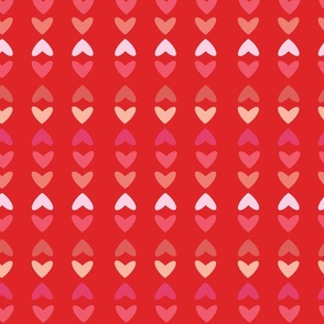 Valentine hearts red 4x4