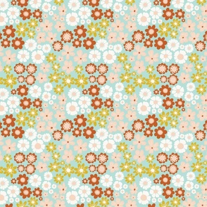 florals in light teal 3x4