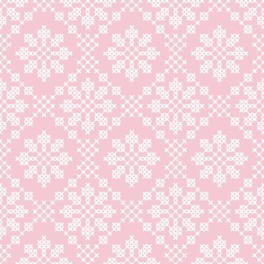 Cross Stitch flower diamonds Cotton Candy pink pastel